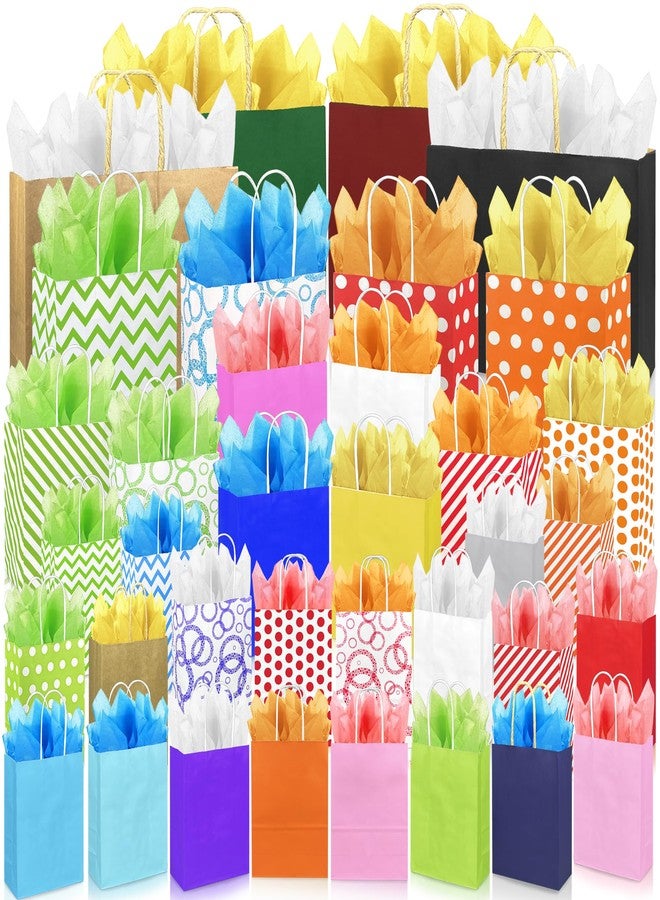 KEEPARTY 72 PCS Assorted Sizes Gift Bags 36 Gift Bags 4 Sizes 36 Tissue Papers 6 Color Bulk Perfect for Weddings Partie and Holidays 4 Sizes and Multiple Colors Available - Image 1